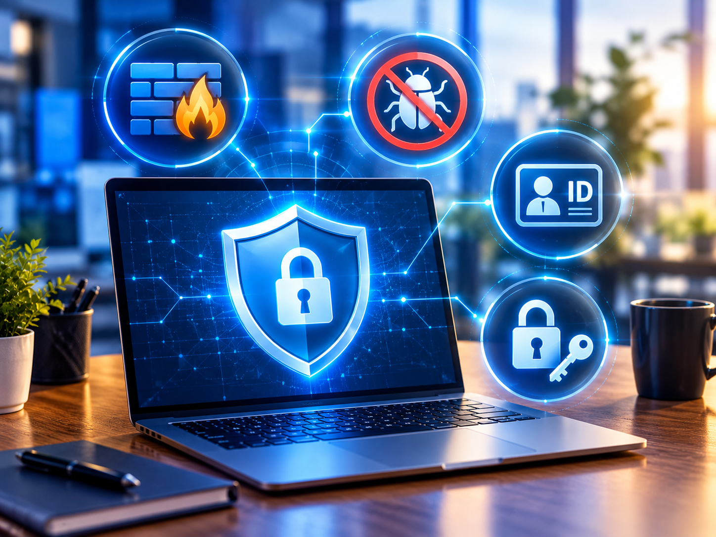 Layered network security protecting a Maine small business